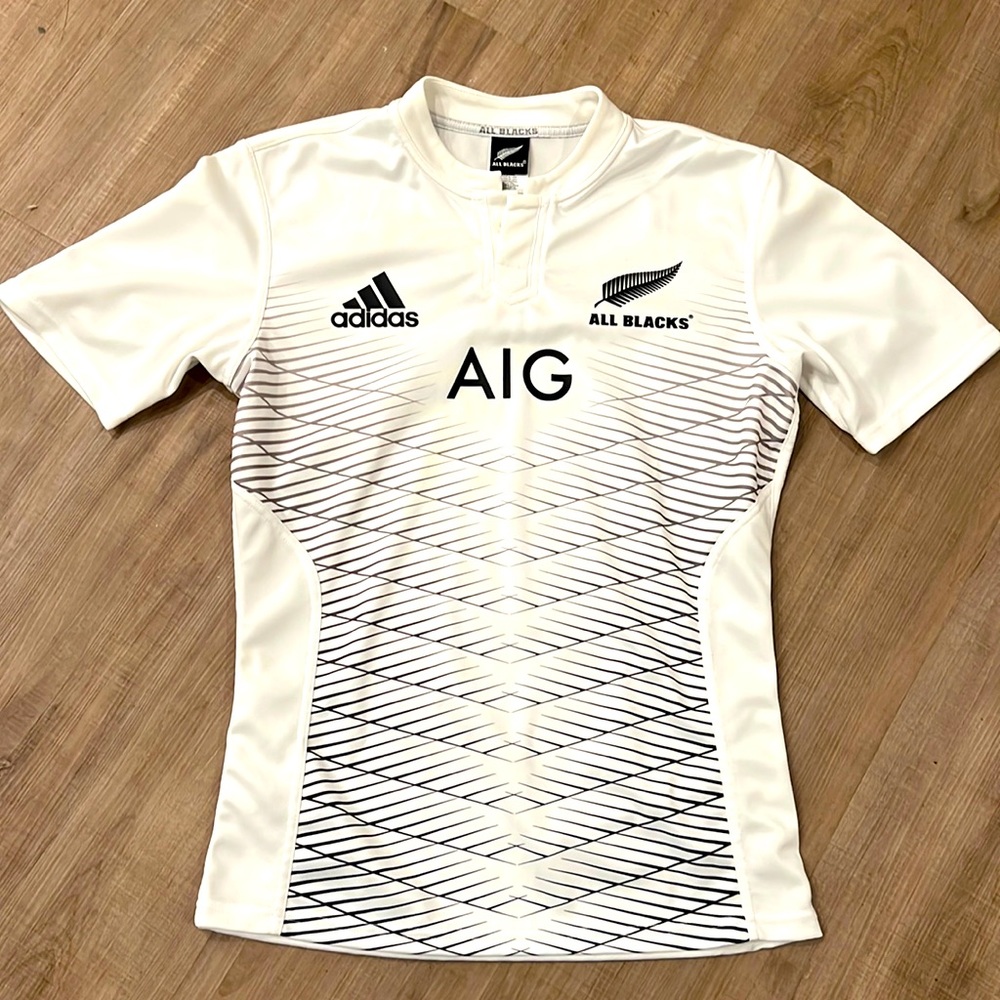 Adidas New Zealand All Blacks Rugby Authentic Game Fitted Jersey Size Medium